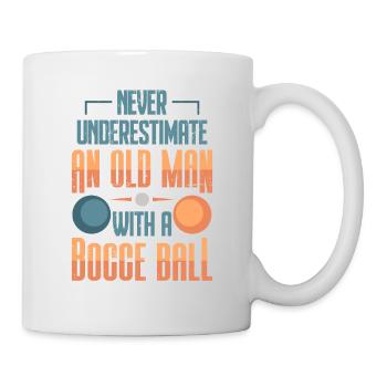 Old Man Bocce Player Funny Sport Oldies Gift - Mug - white - Right