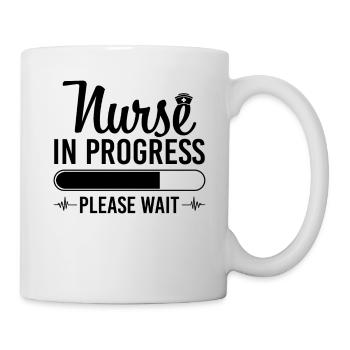 Infirmière en cours Veuillez patienter Étudiante en sciences infirmières - Mug blanc - blanc - Droite