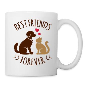 Love for animals <3 cat and dog - BFF - Mug - white - Right