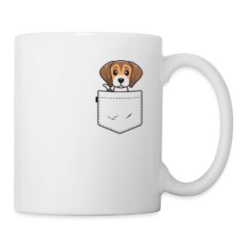 Beagle Dog In Pocket Tee Shirts Hommes Femmes Beagle - Mug blanc - blanc - Droite