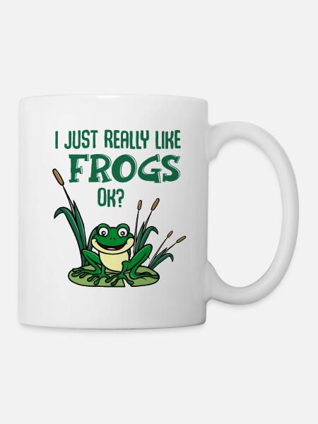 I like frogs ok Funny frog saying gift - Mug - white