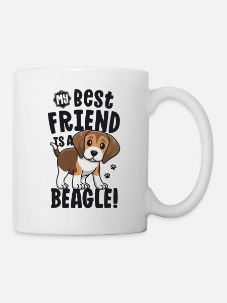 Beagle Dad Shirt Beagle Mom Cadeaux pour Beagle - Mug blanc - blanc