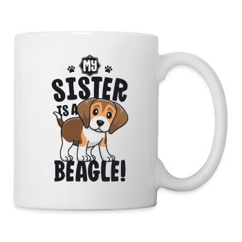 Ma soeur est une chemise Beagle Chemise Beagle pour enfants - Mug blanc - blanc - Droite