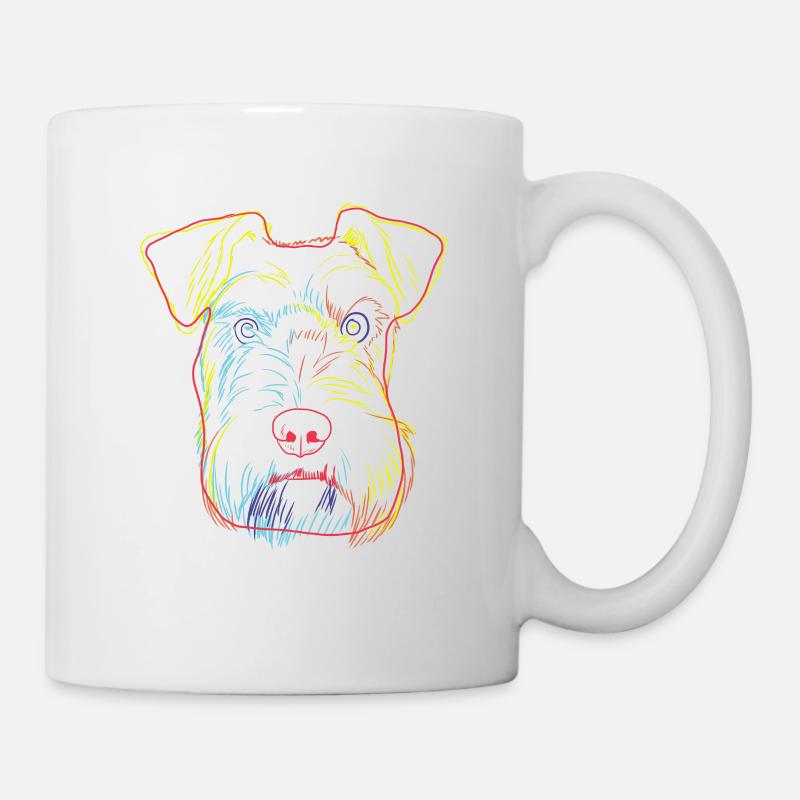 Bunte Schnauzer Hund - Tasse - Weiß
