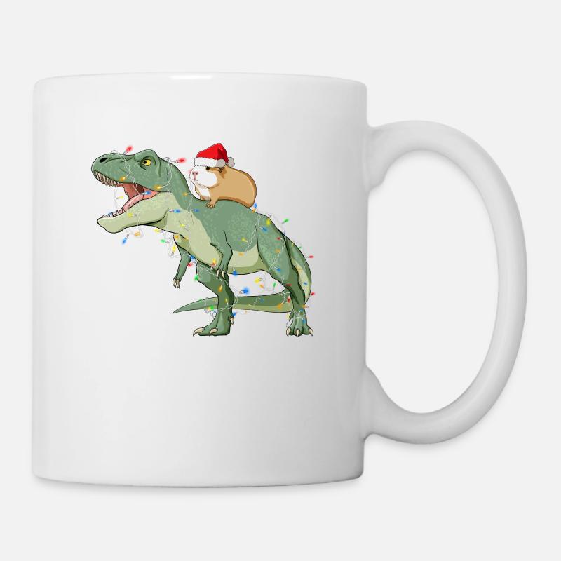 Weihnachtsmann T Rex und Meerschweinchen - Tasse - Weiß