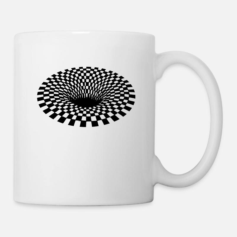 Optische Täuschung - 3D Loch | Rundes Muster - Tasse - Weiß