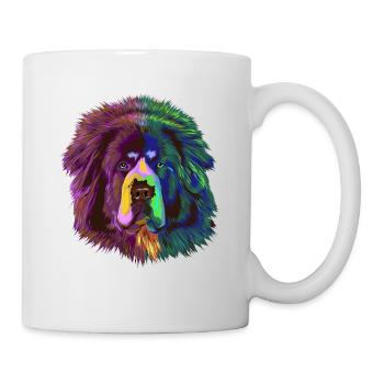 Splash Tibetan Mastiff chien - Mug blanc - blanc - Droite