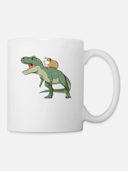 T Rex und Meerschweinchen - Tasse - Weiß