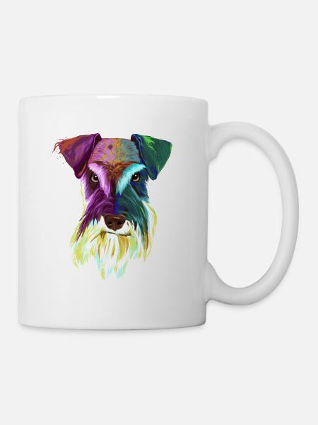 Splash Schnauzer Hund - Tasse - Weiß