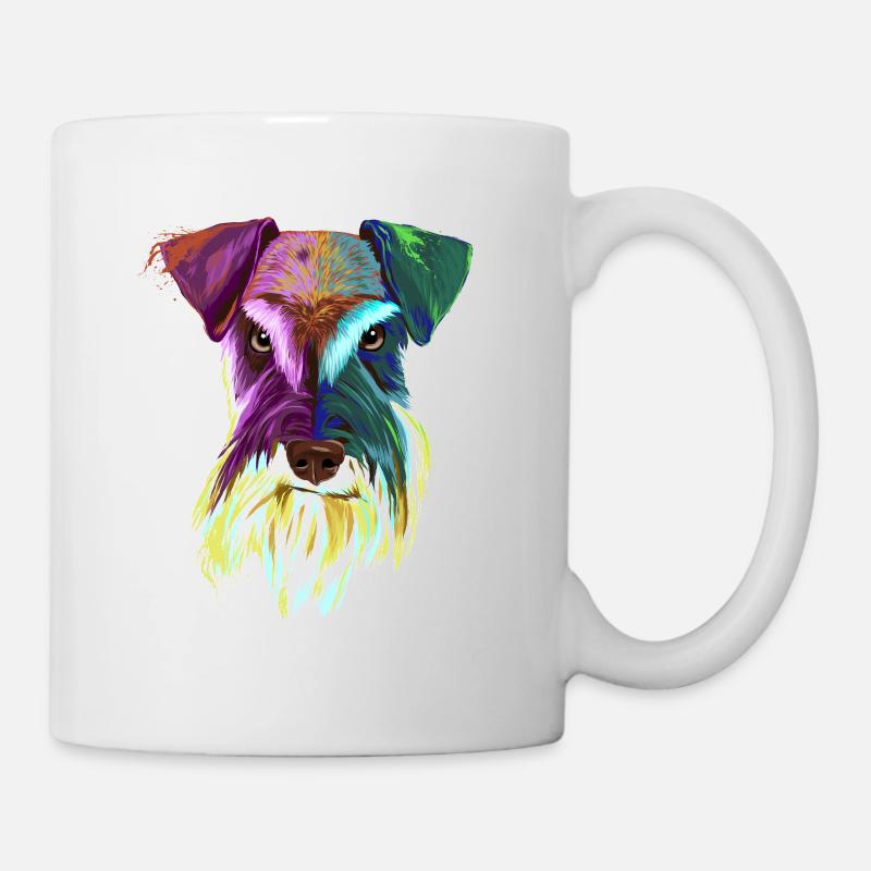 Splash Schnauzer Hund - Tasse - Weiß