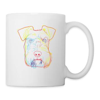 Bunte Schnauzer Hund - Tasse - Weiß - Rechts