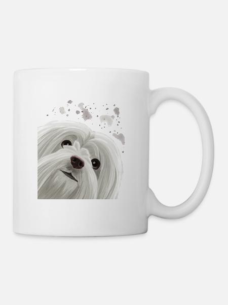 Curious Maltese Dog - Mug - white