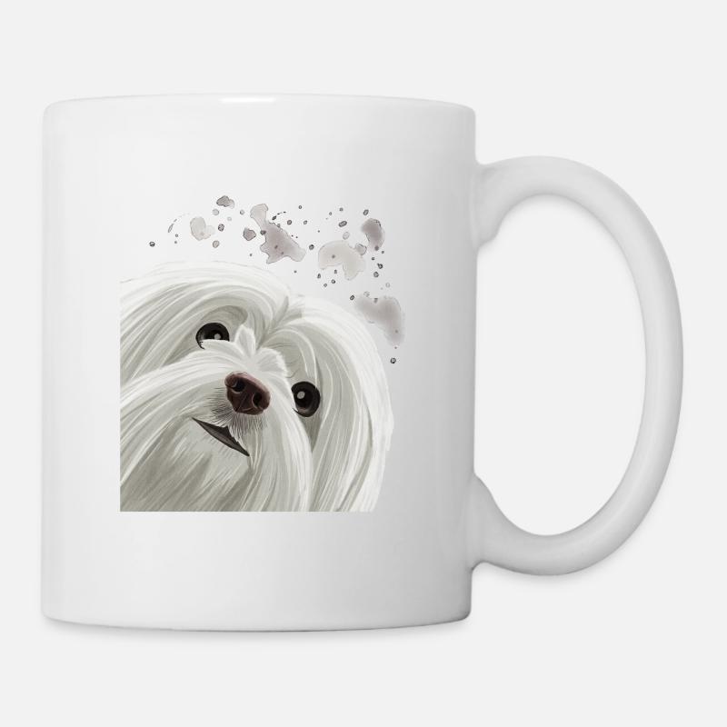 Curious Maltese Dog - Mug - white