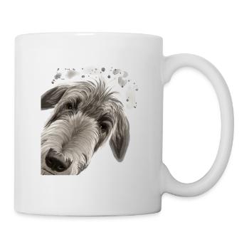 Curieux Chien Deerhound - Mug blanc - blanc - Droite