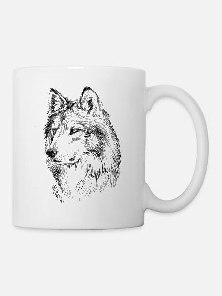 Cadeau de loup - Mug blanc - blanc