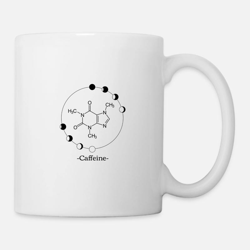 Koffein Molekül mit Umrandung - Tasse - Weiß