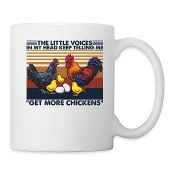Get More Chickens Vintage Retro Chicken T Shirt - Tasse - Weiß - Rechts