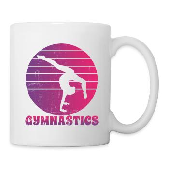 Gymnastics - Gymnastic Retro Silhoutte - Turnerin - Tasse - Weiß - Rechts