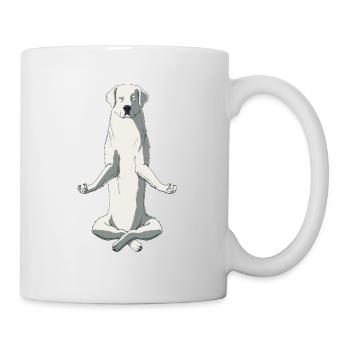 Meditierender Polski Owczarek Podhalanski Hund - Tasse - Weiß - Rechts