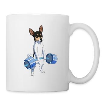 Bodybuilding Kreuzheben Workout Rat Terrier Hund - Tasse - Weiß - Rechts