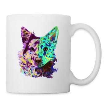 Splash Mudi chien - Mug blanc - blanc - Droite