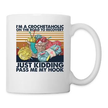 Vintage I'm A Crochetaholic T Shirt - Mug - white - Right