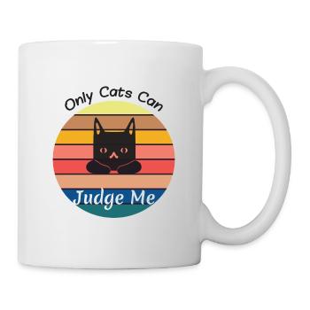Only Cats Can Judge Me Funny Gift Cats Sticker cat - Mug - white - Right