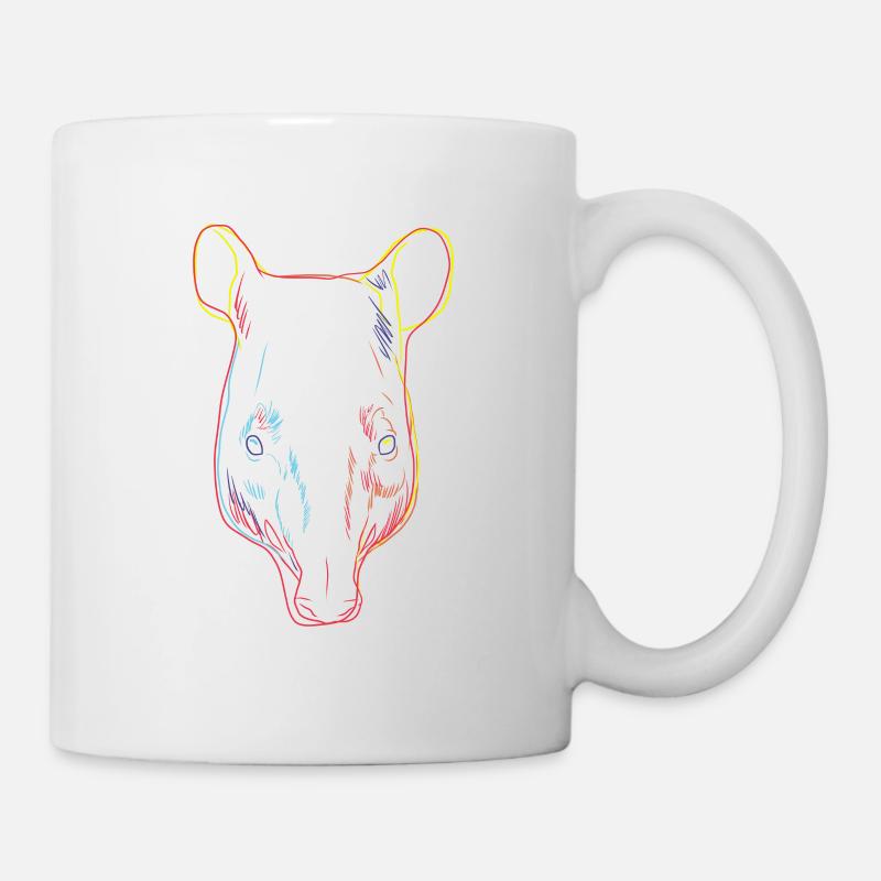 Bunte Tapire Geschenkidee - Tasse - Weiß