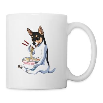 Funny Japanese Kawaii Ramen Rat Terrier Dog - Mug - white - Right