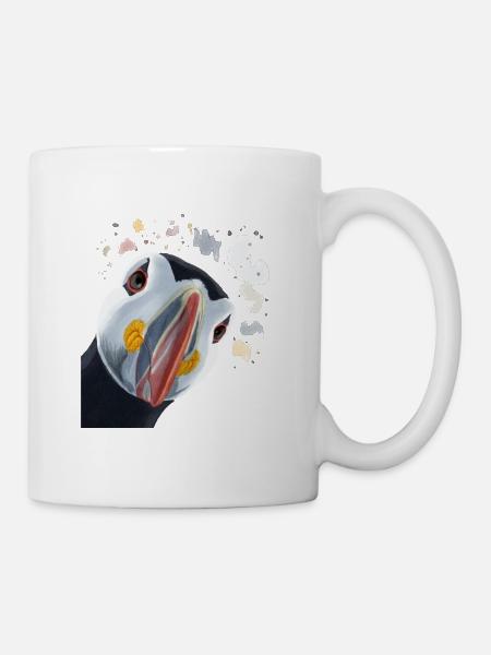 Neugieriger Papageientaucher - Tasse - Weiß