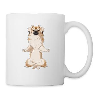 Meditierender TibetSpaniel Hund - Tasse - Weiß - Rechts