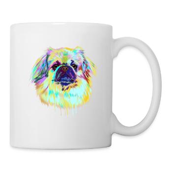 Splash TibetSpaniel Hund - Tasse - Weiß - Rechts