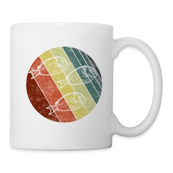 École de poissons chirurgiens aquarium d'eau de mer Acanthurus - Mug blanc - blanc - Droite