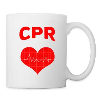 CPR Instructor Saves Lives Heart Resuscitation - Mug - white - Right