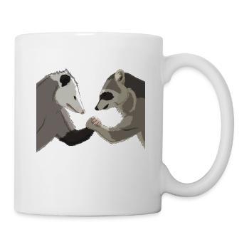 Opossum Raton Laveur Bras de fer - Mug blanc - blanc - Droite