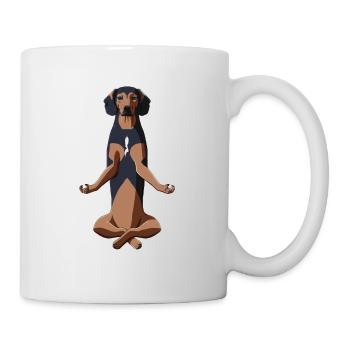 Meditierender Tiroler Bracke Hund - Tasse - Weiß - Rechts