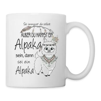 Alpaka Sei immer du selbst - Tasse - Weiß - Rechts