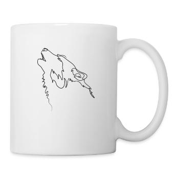 One Line Drawing Wolf Single Art - Mug - white - Right