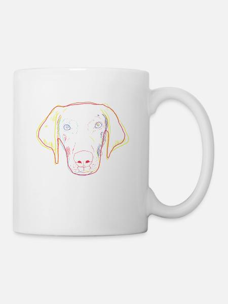 Bunter Weimaraner Hund - Tasse - Weiß
