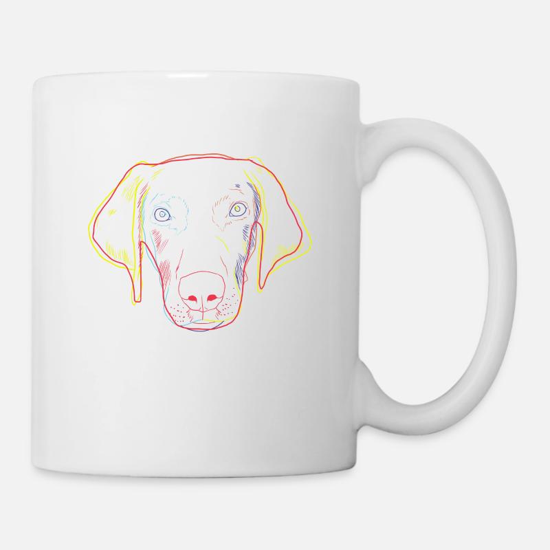 Bunter Weimaraner Hund - Tasse - Weiß