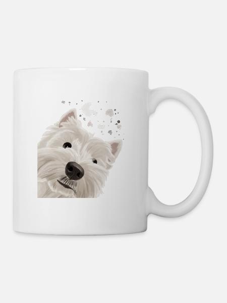 Curieux West Highland White Terrier chien - Mug blanc - blanc
