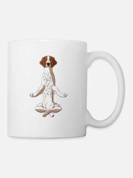 Meditate Welsh Springer Spaniel Dog - Mug - white