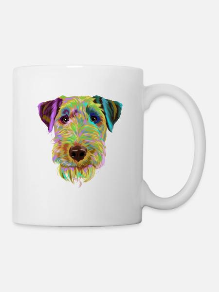 Splash Welsh Terrier Hund - Tasse - Weiß