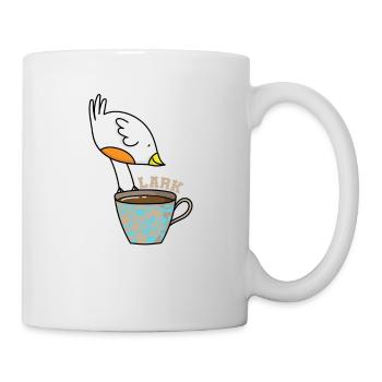 Lark sleep type early riser bird with coffee - Mug - white - Right