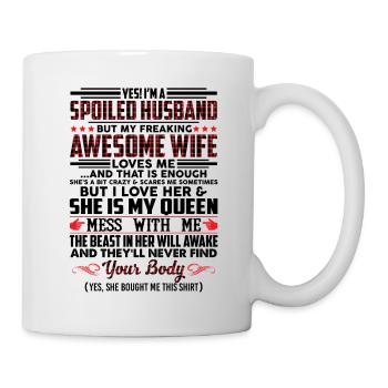 Oui, je suis un mari gâté, ma femme géniale - Mug blanc - blanc - Droite