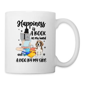 Happiness Is A Book and A Dog - Mug - white - Right