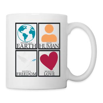 Birthplace Earth Man Freedom Love Peace - Mug - white - Right