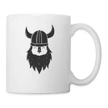 Vikings avec barbe et casque viking - Mug blanc - blanc - Droite