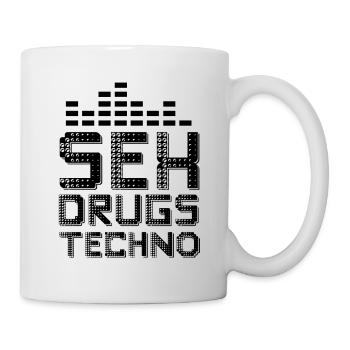 sex drogen Techno - Tasse - Weiß - Rechts
