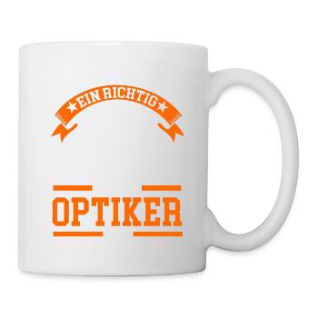 Optiker Brille Optik Geschenk - Tasse - Weiß - Rechts